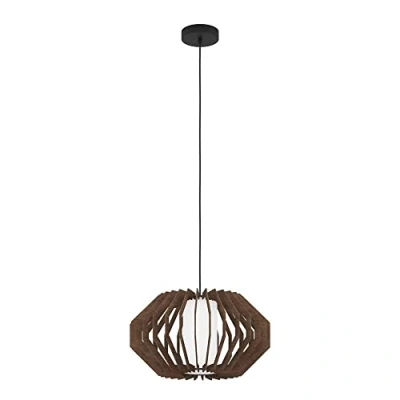 Image de EGLO Suspension Rusticaria avec barres en bois
