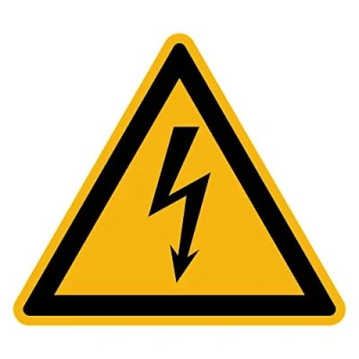 Image de Autocollant Danger Warning Avertissement NF ISO7010 Sticker Adhésif Signalétique Triangulaire Laminé Plastifié Résistant à l&#039;eau et aux UV Electricité 25x25 cm