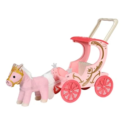 Image de Baby Annabell Little calèche &amp; Poney 707210 pour poupées de 36 cm à 43 Les Tout Petits Le Contient des Effets Lumineux, 1 poignée/Harnais Amovible Piles requises Dès an