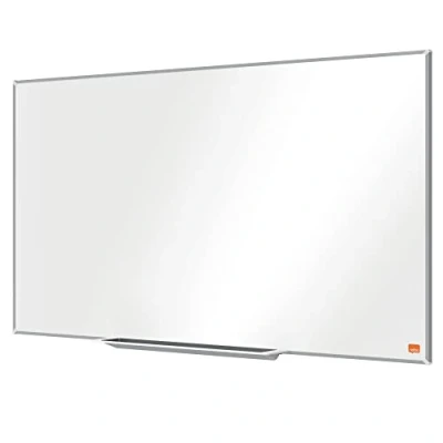 Image de Nobo Tableau Blanc Magnétique Widescreen Acier Nano Clean avec Porte Marqueurs, 890 x 500 mm, Bords Fins, Système de Fixation InvisaMount, Impression Pro, Blanc, 1915254