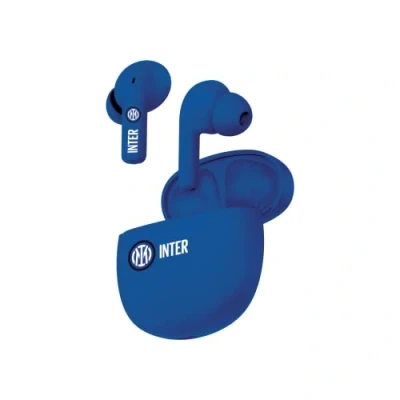 Image de Inter TECHMADE, Écouteurs Intra Auriculaires sans Fil avec Double Microphone, écouteurs Officiels boîte de Chargement Noir/Bleu