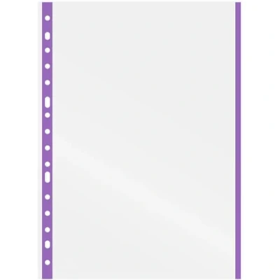 Image de Grafoplás Sac de 10 portefeuilles en plastique Bord violet Format folio 16 trous Finition verre Polypropylène extra Dos renforcé Parfait matériel scolaire pour classeur