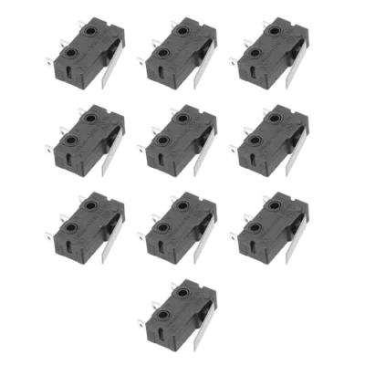 Image de UKCOCO 20pcs interrupteur de fin course étanche commutateur à bouton poussoir momentané 3 broches longue charnière levier micro (noir)