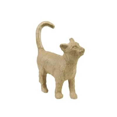 Image de Décopatch AP583Opack Un lot de 5 supports en papier brun pulpé 11x3,5x12 cm, Chat