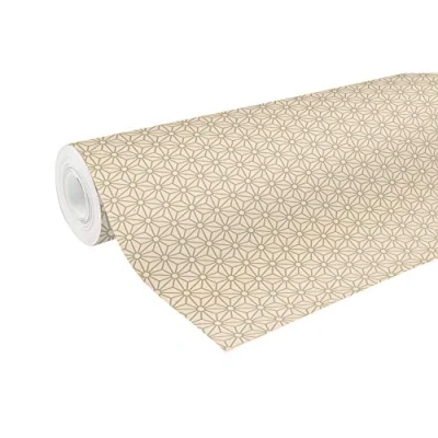 Image de Clairefontaine 223803C Une Bobine De Papier Kraft Brut Recyclé Dimensions : 50mx70 cm 70g Motif Géométrique Or Recyclé, Idéal pour Emballage Cadeaux, DIY, Loisirs Créatifs