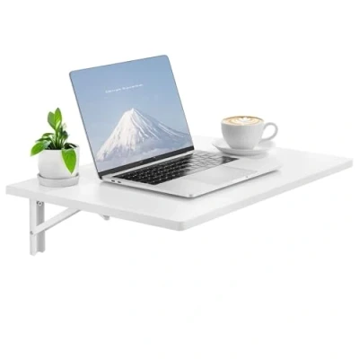 Image de VEVOR Wall Mounted Folding Table abattant Murale, Blanc, 600 mm x 400