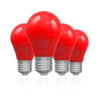 Image de Bonlux ampoule LED rouge E27 4x4W, décorative rouge, incandescente de remplacement 35W convient pour Halloween, lumières décoratives Noël