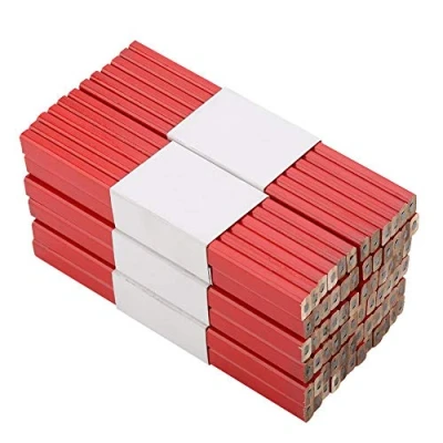 Image de GOTOTOP Lot de 72 Crayons Charpentier Octogonaux en Bois, Crayon Chantier Menuisier Outil 175 mm, Mine Noire
