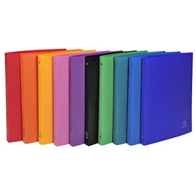 Image de Exacompta réf. 511999E Carton de 10 classeurs souples OPAK 4 anneaux ronds diamètre 15 mm Dos 20 Dimensions extérieures : 32 x 25 cm Format à classer A4 couleurs assorties