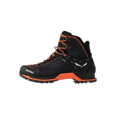 Image de Salewa MTN Trainer MID GTX Chaussures de montagne, Homme, Taille: 45, Asphalt/fluo orange Cuir et textile