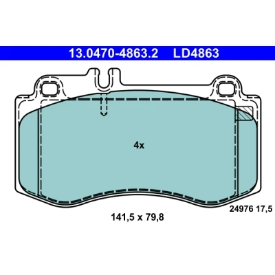 Image de ATE 13.0470 4863.2 Jeu de plaquettes frein préparé pour indicateur d&#039;usure, contact signal d&#039;usure exclu MERCEDES BENZ: CLS Coupe