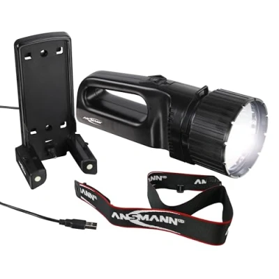 Image de ANSMANN Lampe torche sans fil HS1000FR (1 pce) Projecteur portatif puissant avec accumulateur intégré de 5200 mAh baladeuse d&#039;une puissance 330 lm pour une portée 620 m max.