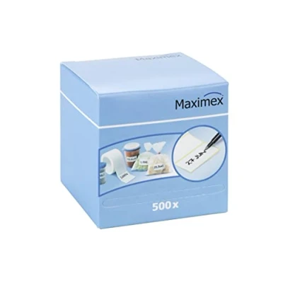 Image de Maximex Étiquettes adhésives 500 pièces, distributeur d&#039;étiquettes inclus, dimensions des étiquettes 6 x 3 cm chacune