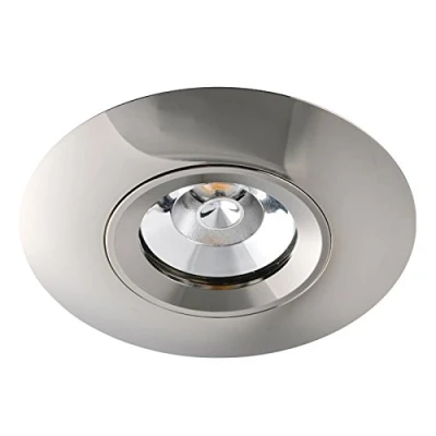 Image de Encastrable pour plafond Mod. Round rond aluminium, couleur chrome, GU10. Dimensions: 9.75 x 2.6 cm. Perceuse: 7