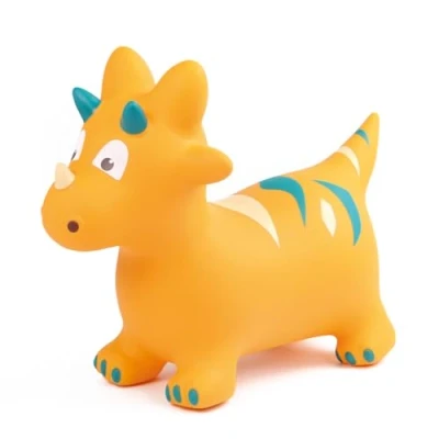 Image de LUDI Dinosaure Sauteur Pour Enfants 59x49x22 cm Jouet Dynamique en PVC avec Poignées Ergonomiques Intérieur et Extérieur Inclut Système de Gonflage Dès 10 Mois