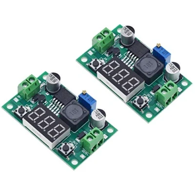 Image de TECNOIOT 2pcs LM2596 DC Adjustable Step Down Power Module + LED Voltmeter DC/DC