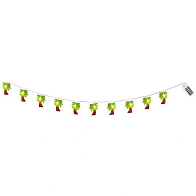 Image de Boland 52157 Guirlande Lumineuse LED Palmiers Longueur : 140 cm Type de Piles 2 x AA Décoration Carnaval, thème, Garden Party, fête d&#039;été, 10203651, Vert, Large