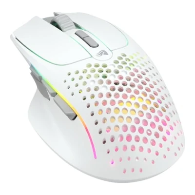 Image de Glorious Gaming Model I 2 Wireless Souris de Jeu sans Fil Hybride 2,4 GHz et Bluetooth, 75 g Super légère, 9 Boutons (2 échangeables), RGB, Pieds PTFE, MMO/MOBA/FPS, appuie Pouce latéral Blanc