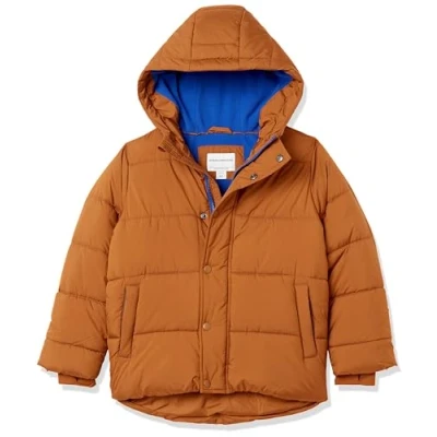Image de Amazon Essentials Doudoune Épaisse à Capuche Garçon, Brun Clair, 11 12 Ans
