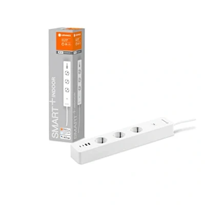 Image de LEDVANCE Smart Plug WiFi, bandeau de prises triple avec protection contre les surcharges et surtensions, y compris connexions USB, contrôlable via l&#039;application Alexa Google