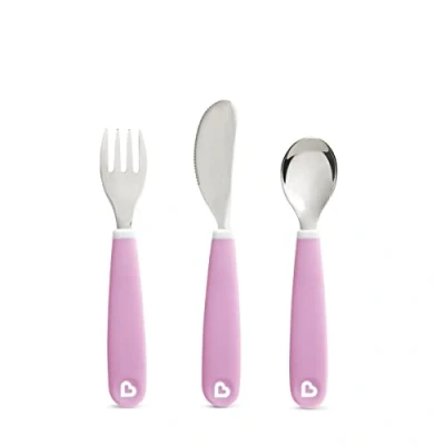 Image de munchkin Splash Ensemble Fourchette Couteau/Cuillère pour Jeunes Enfant Violet
