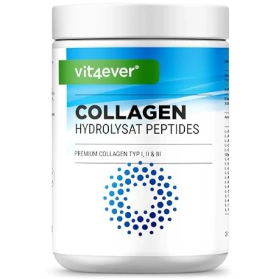 Image de collagène en poudre 500g 100% bioactif hydrolysat peptides type 1, 2 &amp; 3 goût neutre sans additifs