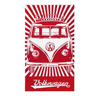 Image de BRISA VW Collection Serviette de Plage Sauna Tapis Bain en Design Combi T1 (Highway/Noir)