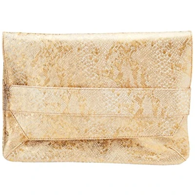 Image de Clairefontaine 410012C Sac à main Pochette en Véritable Cuir d&#039;Agneau Irisé, Céleste Doré