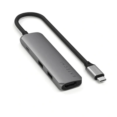 Image de Satechi ST P4SM hub &amp; concentrateur USB Type C 10000 Mbit/s Gris Neuf