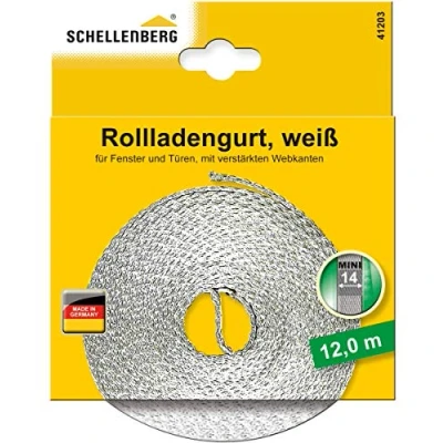 Image de Schellenberg 41203 sangle de volet roulant Mini 14 mm, 12 m, blanc