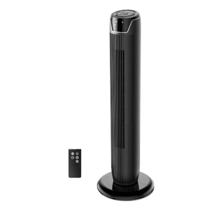 Image de Midea FZ10 17JR Ventilateur Tour avec Télécommande, Oscillation Silencieuse, Puissant, Affichage LED, 3 Modes, Minuterie 7 Heures, Design Intemporel et Élégant