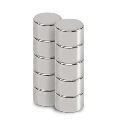 Image de MAUL Aimant Néodyme Rond, Lot de 10 Aimants Ronds Très Puissants à Usage Multiple, au design Moderne et Élégant, 8 x 5 mm, Charge Jusqu&#039;à 2, 4 kg, Argent