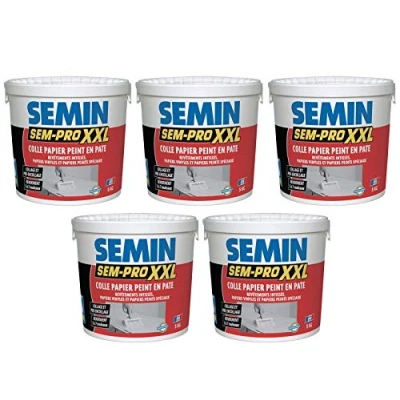Image de Semin A00514 Sem Pro XXL, Colle Papiers Peints en Pâte, Prêt à l&#039;Emploi, Seau de 5 kg (Lot 5)
