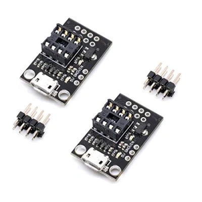 Image de Oiyagai Lot de 2 Cartes Développement pour ATtiny13A/ATtiny25/ATtiny45/ATtiny85 avec Connecteur Micro USB