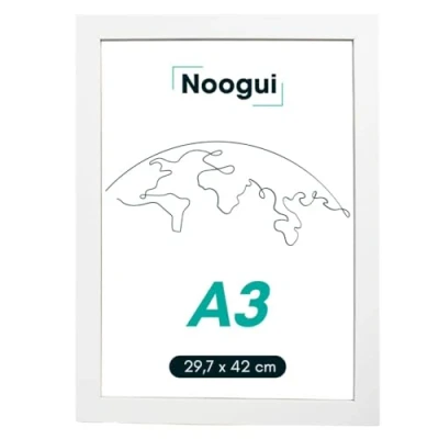 Image de NOOGUI Cadre A3 Bois photo Dimensions 29,7X42 cm Idéal pour les Photos et Certificats (Blanc, (30x42 cm))