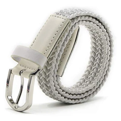 Image de AnJuHoPa Ceinture Pour Enfants élastique Garçons Filles, en Caoutchouc Multicolore Les Femmes 2,5 cm de Large et 80 Long avec Boucle Métallique Argent