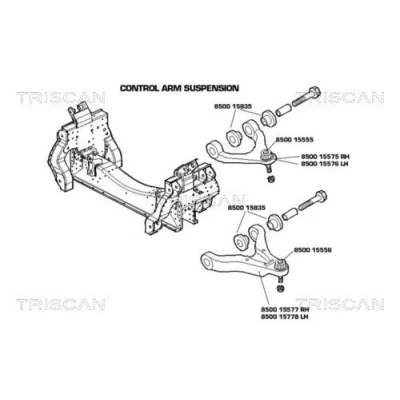 Image de TRISCAN 8500 15575 Bras de suspension avec rotule suspension, support en caoutchouc barre oscillant transversal IVECO: Daily V Van / Break