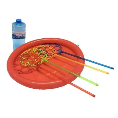Image de alldoro 60646 Piscine à Savon Multicolore 48 cm de diamètre avec 4 Grands bâtons Bulles Savon, 1000 ML d&#039;eau savonneuse transportable