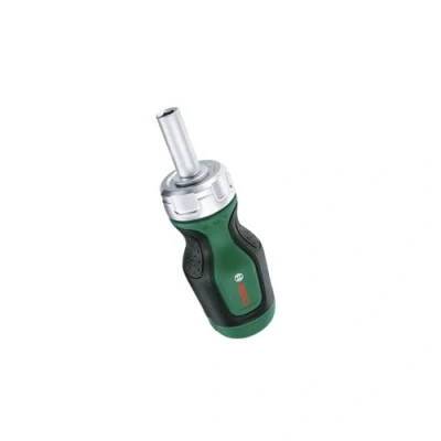 Image de Bosch tournevis court à cliquet avec 6 embouts (compact et couple élevé pour vissage dévissage performants ; PH2,SL5,TX25,HEX3/4/5 ergonomique porte embout magnétique)