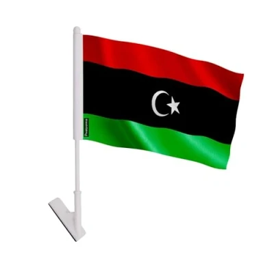 Image de Drapeau adhésif Libye 14 x 21 cm 10 pièces Polyester Léger Recto/verso