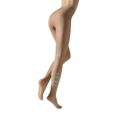 Image de CALZITALY PACK 1/2 Paires Collants de Contention avec Compression Forte 10 mm/Hg, S, M, L, XL, XXL, 3XL, 4XL 70 DEN Made in Italy (S, Naturel)