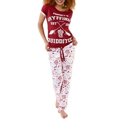 Image de Harry Potter Ensemble De Pyjamas Quidditch Femme, Rouge (Multicolore), L