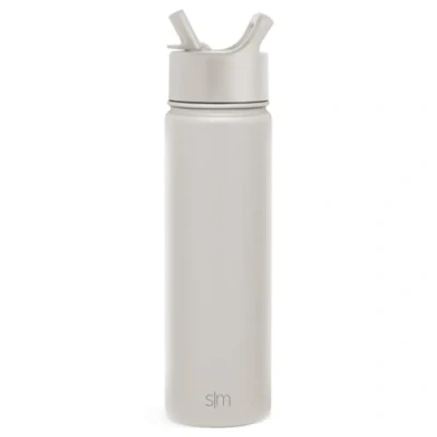 Image de Simple Modern Botella de Agua con Pajita Bouteille Thermos Isolée en Acier Inoxydable pour Sports et Gymnase Summit Collection 650ml Almond Birch