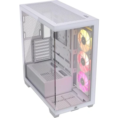Image de CORSAIR iCUE LINK 3500X RGB Boîtier PC ATX Mid Tower Verre Trempé Panoramique Connexion Inversée Compatible avec La Carte Mère 3x Ventilateurs RX120 Inclus Blanc