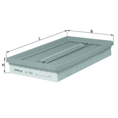 Image de MAHLE ORIGINAL LX 350 Filtre à air 37,7 150 250,0, 250,0 Cartouche filtrante MAZDA: MX 5 I, FAMILIA 4, 323 C IV 3/5 portes