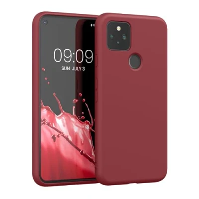 Image de kwmobile Housse Compatible avec Google Pixel 5 Coque de téléphone Souple et Fine en TPU Silicone Rose foncé