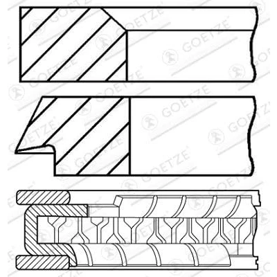 Image de GOETZE ENGINE 08 991407 00 Jeu De Segments Pistons 83 0,5 AUDI: A4 B5 Avant, 90 B3, 100 C4 Berline