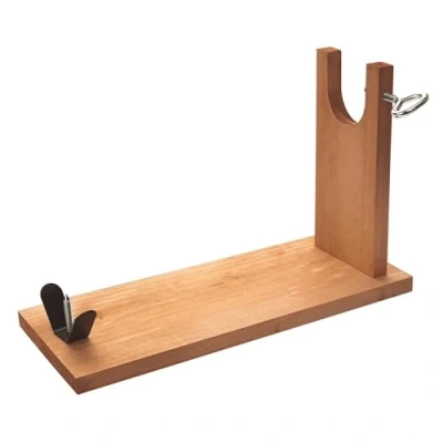 Image de Well Home Support à Jambon en Bois de pin 40 x 16 23 cm, avec ferrure V pic et Fixation Sabot vis Acier