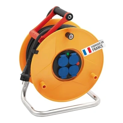 Image de Brennenstuhl Enrouleur de câble Standard Pro 40m (IP44, Cablepilot), Fabrication Française 1233121 Jaune