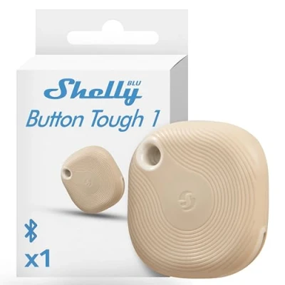 Image de Shelly BLU Button Tough1 Noir Télécommande universelle connectée Bluetooth, Protection IP54, Alarme et Portée 10 à 30 m, Compatible avec Home Assistant, Alexa, Google Home, App iOS, Android